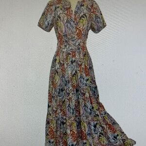 Anthropologie Vibrant Patterned Maxi Dress